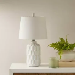 Ivory Contour Ceramic Table Lamp