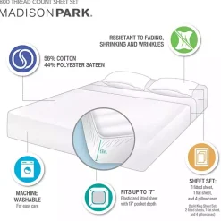 Ivory Cotton Blend Sateen 6-pc. King Sheet Set