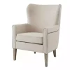 Ivory Curved Wingback Accent Chair