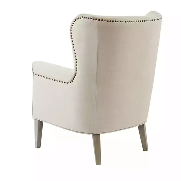 Ivory Curved Wingback Accent Chair