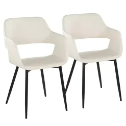 Ivory Faux Leather Marge Dining Chairs, Set of 2