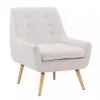 Ivory Faux Sherpa Tufted Accent Chair