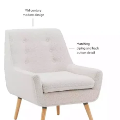 Ivory Faux Sherpa Tufted Accent Chair