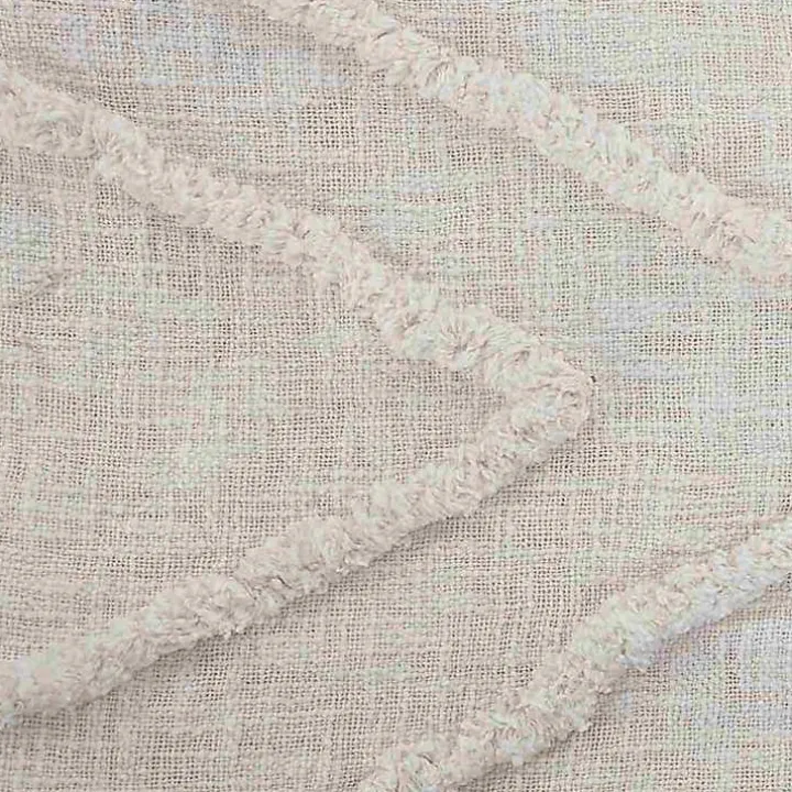 Ivory Geometric Queen Coverlet