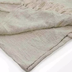 Ivory Geometric Queen Coverlet