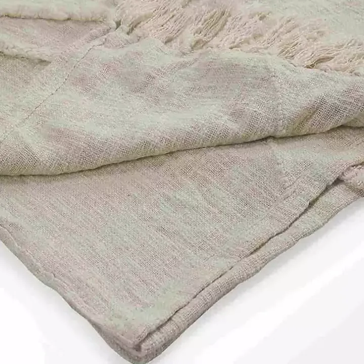 Ivory Geometric Queen Coverlet