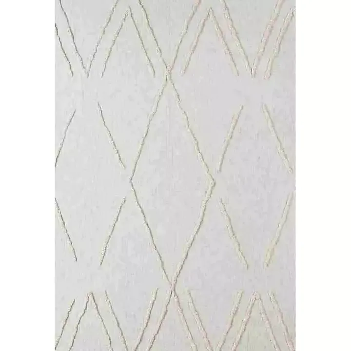 Ivory Geometric Queen Coverlet