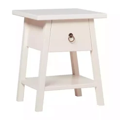 Ivory Japandi Pull-Ring Accent Table