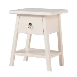 Ivory Japandi Pull-Ring Accent Table