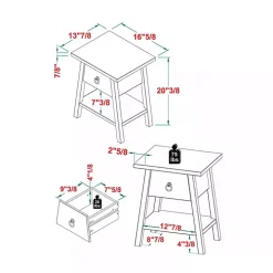 Ivory Japandi Pull-Ring Accent Table