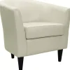 Ivory Leatherette Windsor Accent Chair