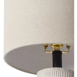 Ivory Modern Etched Table Lamp