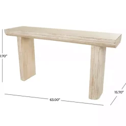 Ivory Natural Wood Grain Console Table