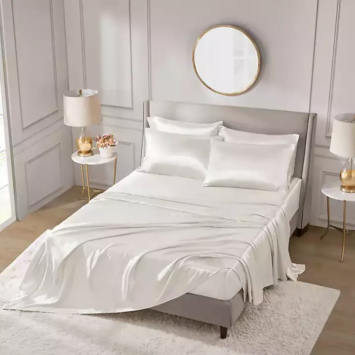 Ivory Satin 6-pc. California King Sheet Set