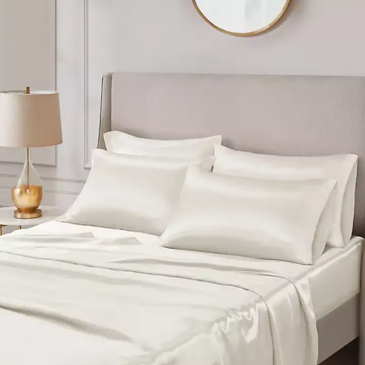 Ivory Satin 6-pc. California King Sheet Set