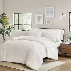Ivory Seersucker 3-pc. Full/Queen Comforter Set