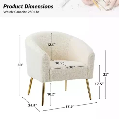 Ivory Sherpa Venice Accent Chair