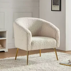 Ivory Sherpa Venice Accent Chair