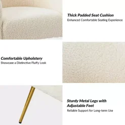 Ivory Sherpa Venice Accent Chair