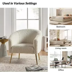 Ivory Sherpa Venice Accent Chair