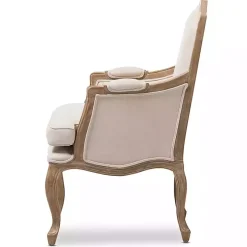 Ivory Streaked Antique Accent Chair