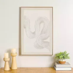 Ivory Swirls Framed Canvas Art Print