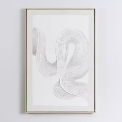 Ivory Swirls Framed Canvas Art Print