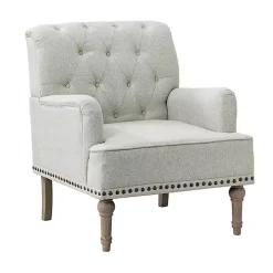 Ivory Tufted Britt Accent Chair