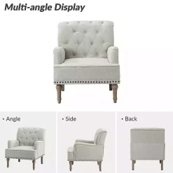 Ivory Tufted Britt Accent Chair