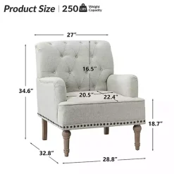 Ivory Tufted Britt Accent Chair