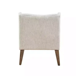Ivory Tufted Curved Accent Chair