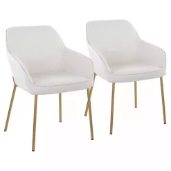 Ivory Upholstered Daniella Dining Chairs, Set of 2