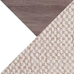 Ivory Upholstered Gray Wood Accent Chair