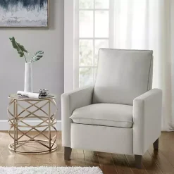 Ivory Upholstered Push-Back Recliner