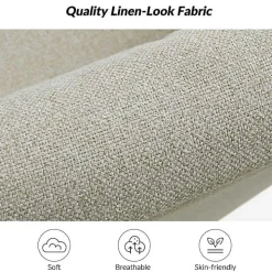 Ivory Upholstered Vasser Slipcover Swivel Chair