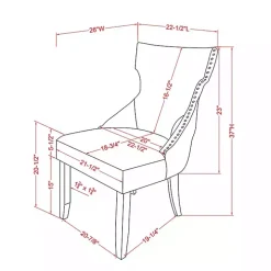 Ivory Upholstered Wingback Dining Chairs, Set of 2