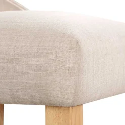 Ivory Upholstered Wingback Dining Chairs, Set of 2