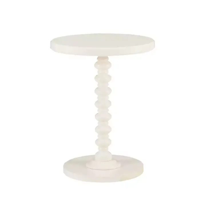 Ivory Wood Spindle Side Table