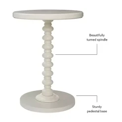 Ivory Wood Spindle Side Table