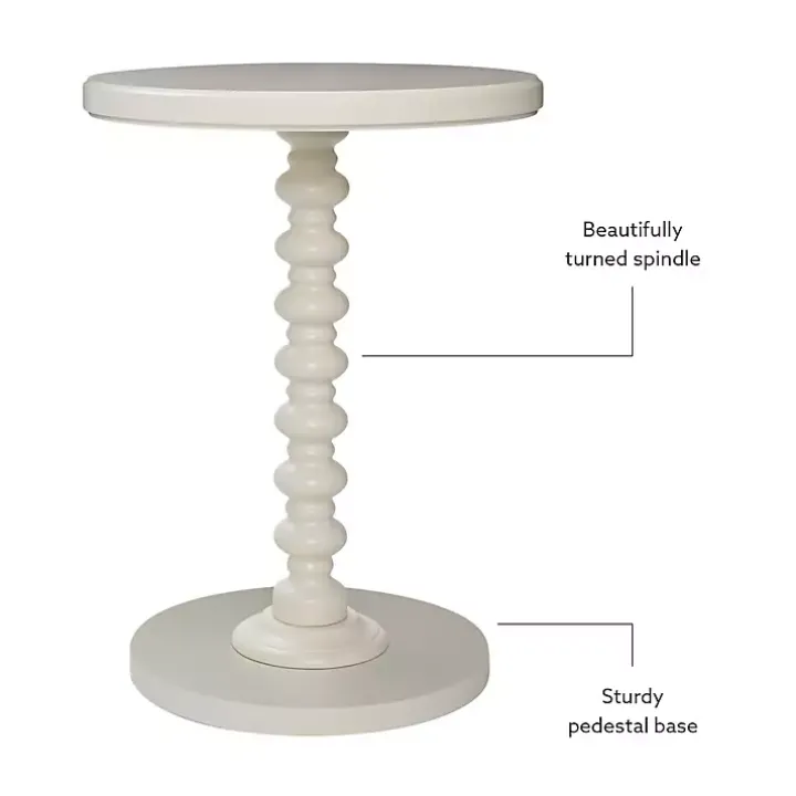 Ivory Wood Spindle Side Table