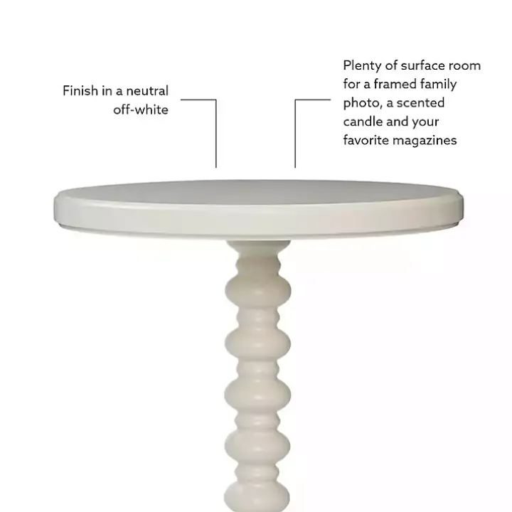 Ivory Wood Spindle Side Table