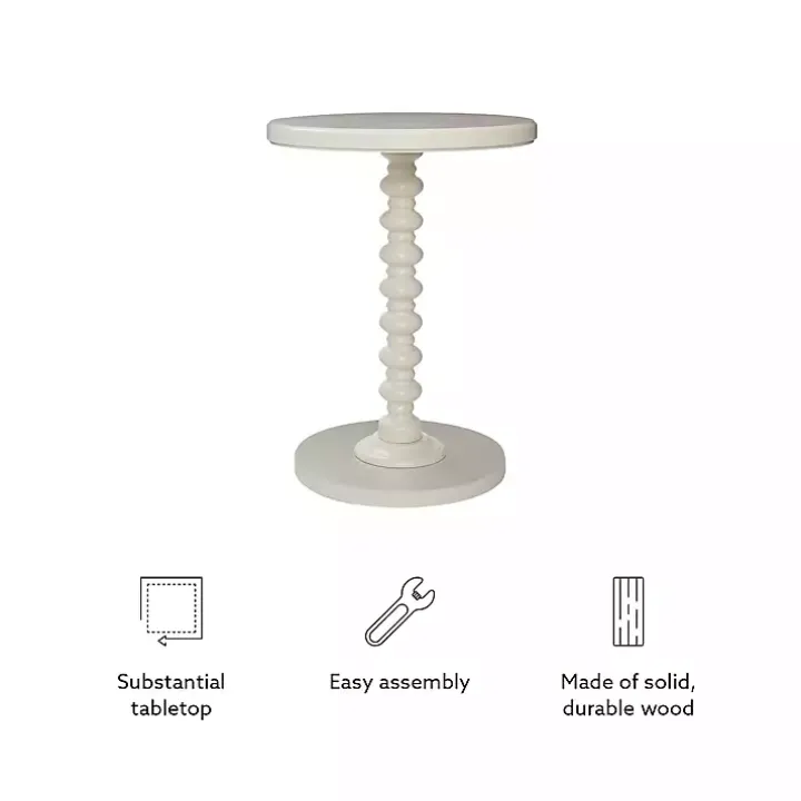 Ivory Wood Spindle Side Table