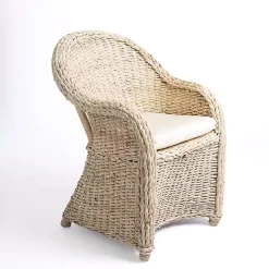 Ivory Woven Rattan Dining Chair