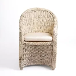 Ivory Woven Rattan Dining Chair