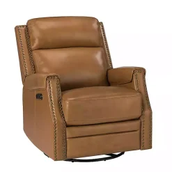 Johanna Tan Leather Swivel Power Recliner
