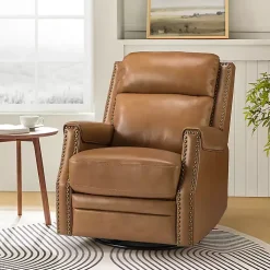 Johanna Tan Leather Swivel Power Recliner