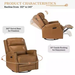Johanna Tan Leather Swivel Power Recliner