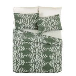 Justina Blakeney Green Aisha King Quilt Set