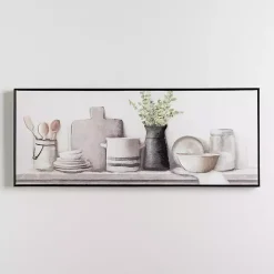 Kitchen Counter Framed Canvas Art Print