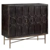 Laini Distressed Black Modern Carved Cabinet
